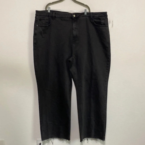 Old Navy NEW Extra High Rise Black Wash Wide Leg Jeans Plus Size 26 - Picture 2 of 7